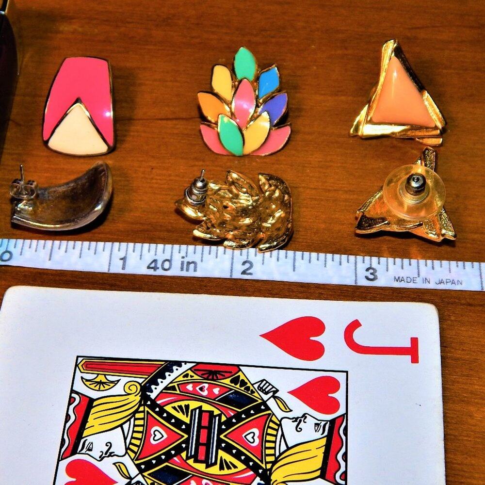 3 Pair Vintage Retro Pastels Post Earrings Lot - Picture 6 of 6